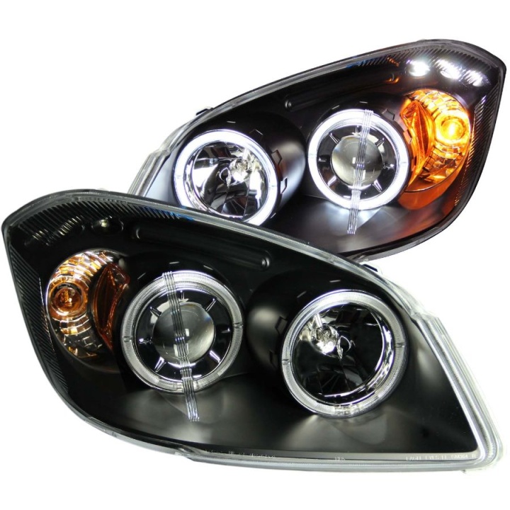 anz121344-2973 Chevrolet COBALT 2005-2010 Projector Strålkastare Med Halo Svart Med LED ANZO