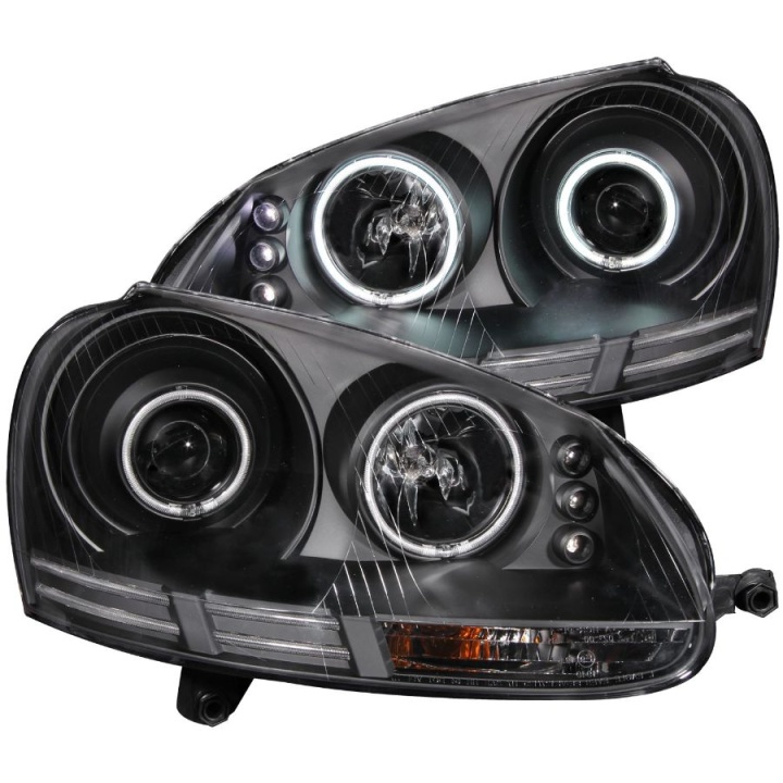 anz121345-2924 Volkswagen GTI MK5 2006-2009 Projector Strålkastare Med Halo Svart (SMD LED) ANZO