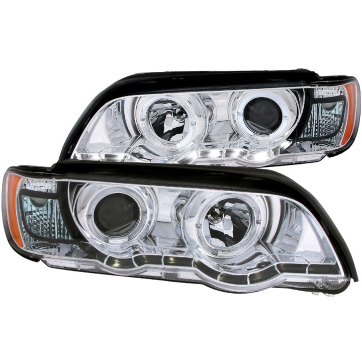 anz121397-3043 BMW X5 E53 2000-2003 Projector Strålkastare Med Halo Krom ANZO