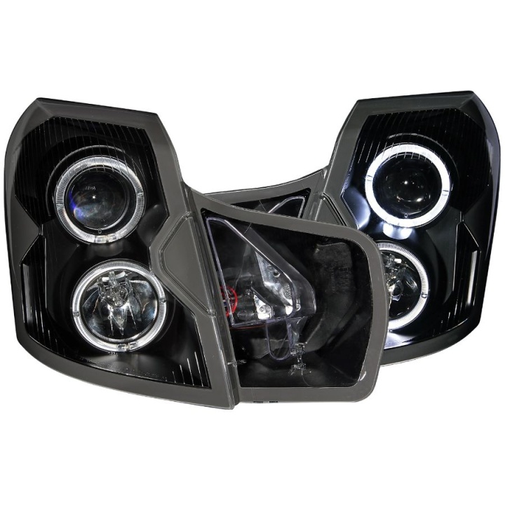 anz121415-2859 Cadillac CTS 2003-2007 Projector Strålkastare Med Halo Svart ANZO