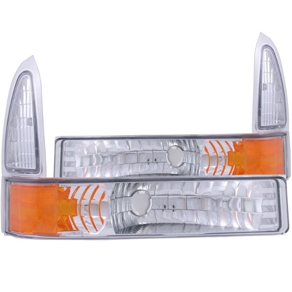 anz511039-1592 FORD F-250 Super Duty 1999-2004 Euro Parkeringsljus Krom / Orange Reflektor ANZO