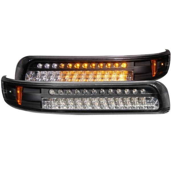 anz511055-1982 Chevrolet Silverado 1500 (EJ GMC / NOT GMC) 1999-2002 LED Parkeringsljus Svart / Orange Reflektor ANZO