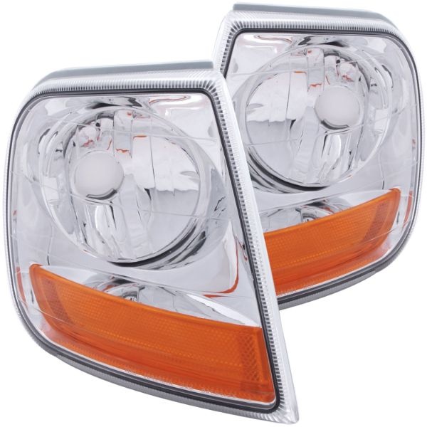 anz521026-1644 FORD F-150 1997-2003 HARLEY DAVIDSON® Style Hörnlampor Krom / Orange Reflektor ANZO