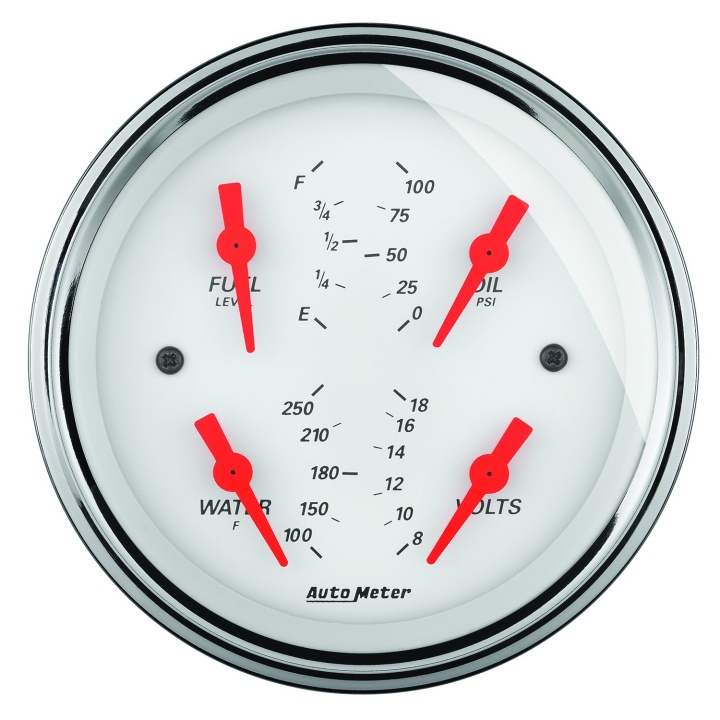 atm1319 Quad-mätare 127mm 0ΩE-90ΩF (Elektrisk) ARCTIC Vit