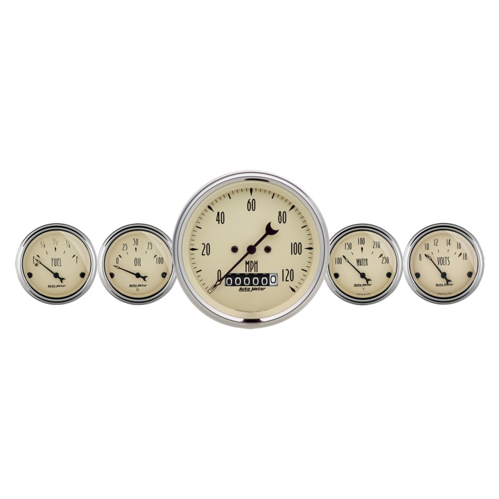 atm1840 Mätarkit 5st 87mm & 52mm (Elektrisk). SPEEDOMETER ANTIQUE BEIGE