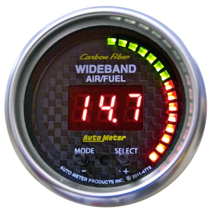 atm4778 Bredbandslambda Analog PRO 52mm 10:1-20:1 DIGITAL W/ PEAK & WARN CARBON FIBER