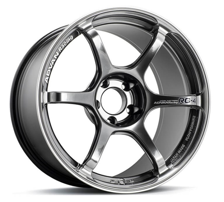 avnYA48E41AHBR Advan RG-4 18x7 +41 4x100 Racing Hyper Black & Svarvad Kant Fälg