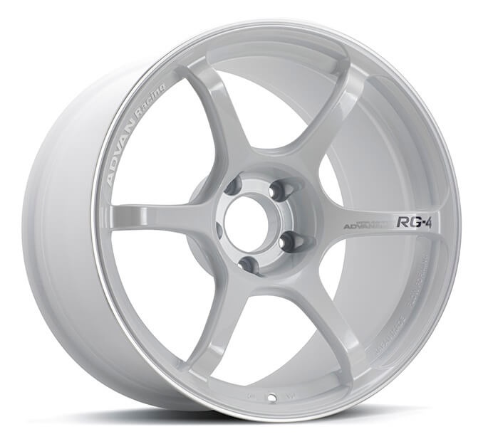 avnYA48E41AWMR Advan RG-4 18x7 +41 4x100 Racing Vit & Svarvad Kant Fälg