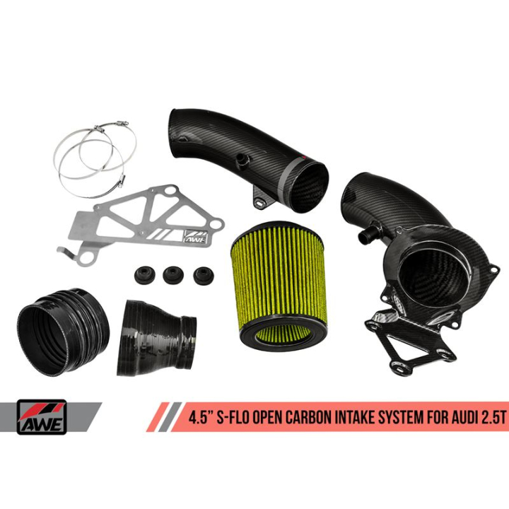 Audi RS3 8V 17+ / TTRS MK3 S-FLO 4.5'' Luftfilterkit Kolfiber AWE Tuning (Open) i gruppen Välj bilmodell / Audi / TT (8J) 2006-2014 & TT (8S) 2014+ / Tuning / Insug & Luftfilter hos DDESIGN Scandinavia AB (awe2660-15048)