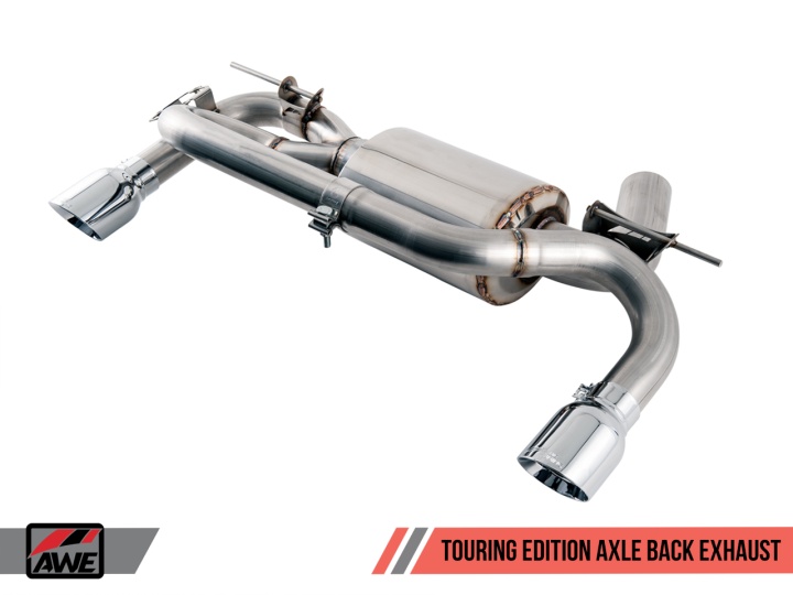 awe3010-32032 BMW F3X 340i Touring Edition Axle Back Exhaust -- Chrome Silver Tips (90mm) AWE Tuning
