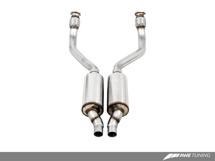 awe3015-32048 Audi C7 A6 3.0T Touring Edition Exhaust - Dual Outlet, Chrome Silver Tips AWE Tuning