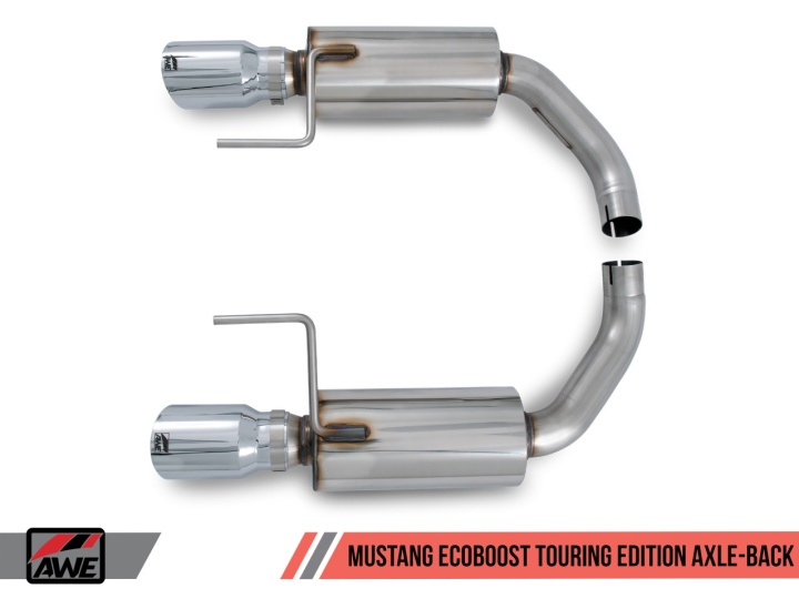 awe3015-32086 S550 Mustang EcoBoost Axle-back Exhaust - Touring Edition (Chrome Silver Tips) AWE Tuning