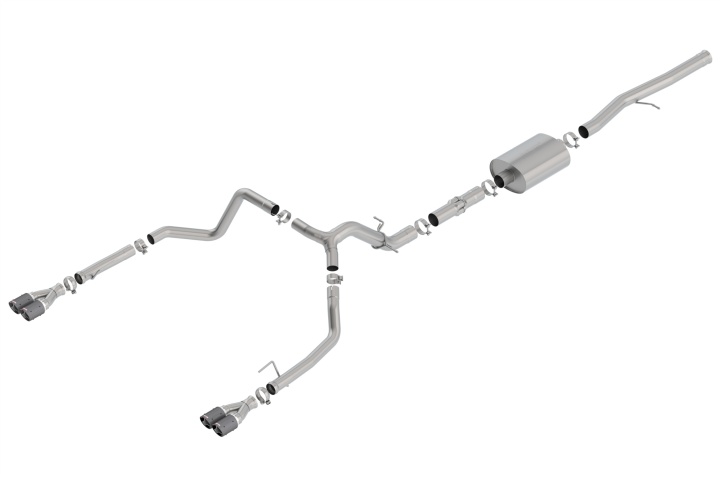 bor140776CF Silverado / Sierra 1500 2019-2022 Cat-Back Avgassystem ATAK Borla