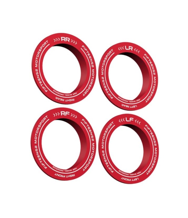 fft52-RSRRING-RED-CD-SET Fifteen52 Holeshot RSR Centerringar Röd (Set med 4st)