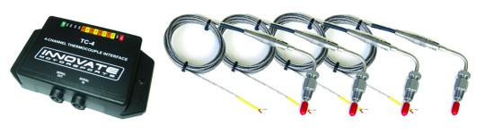 inn3895 TC-4 PLUS 4-Channel EGT Kit (Incl. TC-4 PLUS 4 Type-K EGT Probes) NEW! Innovate Motorsport