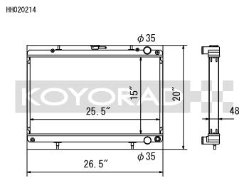 koyHH020214 Nissan Skyline R32 / Cefiro / Laurel Aluminium Kylare Koyorad