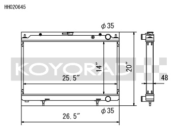 koyHH020645 Nissan 240SX 95-98 2.4L Aluminium Kylare Koyorad