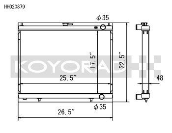 koyHH020879 Nissan Skyline R34 GT-R 98-00 Aluminium Kylare Koyorad