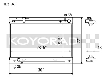 koyHH021568 Nissan 350Z 03-06 Aluminium Kylare Koyorad