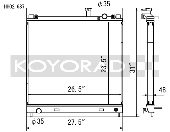 koyHH021687 Nissan Titan / Armada 04-15 Aluminium Kylare Koyorad