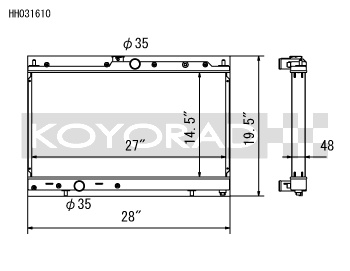 koyHH031610 Mitsubishi Evo 7-9 01-07 Aluminium Kylare Koyorad