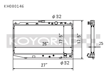 koyKH080146 Honda Civic/CRX (Lightweight) w/ DOHC 88-91 Aluminium Kylare Koyorad