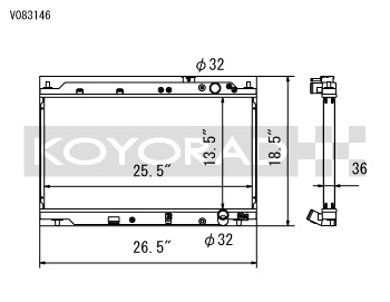 koyV083146 Acura Integra 94-01 Aluminium Kylare Koyorad