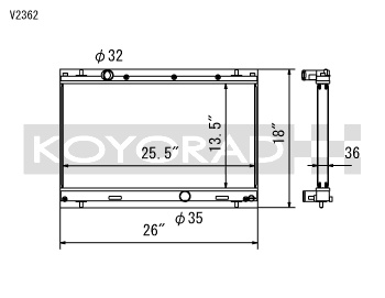 koyV2362 Dodge SRT4 03-05 Aluminium Kylare Koyorad