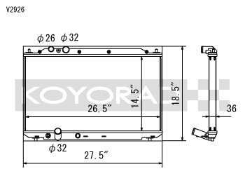 koyV2926 Honda Civic SI (8th Gen) Coupe and Sedan w/2.0L 06-11 Aluminium Kylare Koyorad