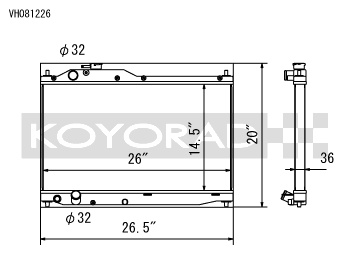 koyVH081226 Honda S2000 99-09 Aluminium Kylare Koyorad