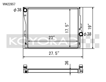 koyVH422857 BMW E46 M54 99-05 Manual Trans Aluminium Kylare Koyorad