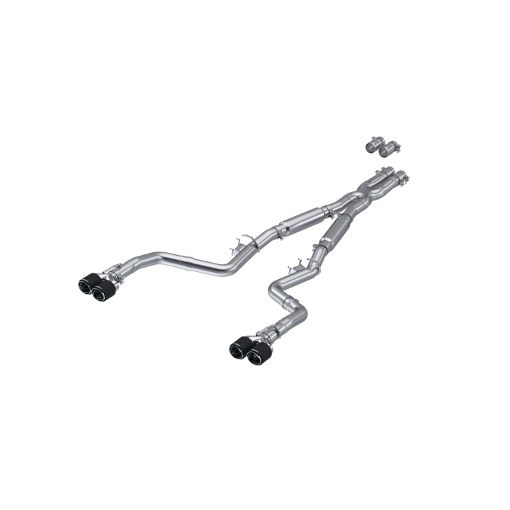 mbrp-S71133CF 17+ Dodge Challenger 5.7L/6.2L/6.4L Carbon Fiber Quad Tip T304 Catback MBRP