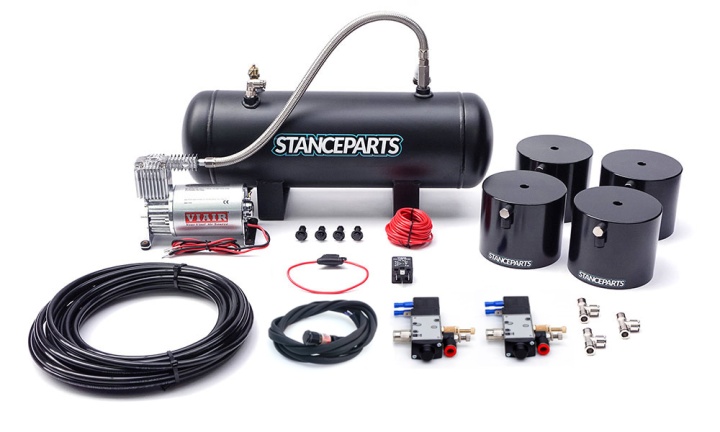 stp3004 Komplett Kit Air Cup Kit För Coilovers (2 Par) (Fram + Bak) Stanceparts