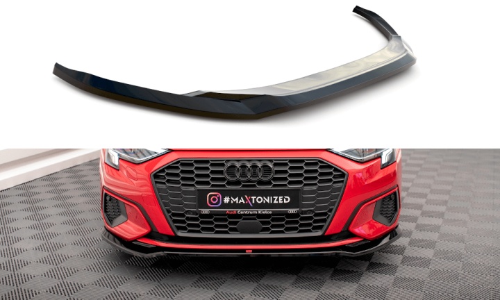 var-AU-A3-8Y-FD2T Audi A3 8Y 2020+ Frontsplitter V.2 Maxton Design 