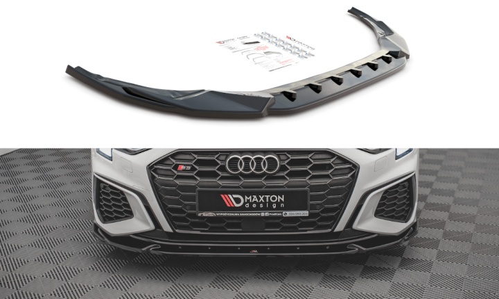 var-AU-A3-8Y-SLINE-FD3T Audi S3 / A3 S-Line 2020+ Frontsplitter V.3 Maxton Design 