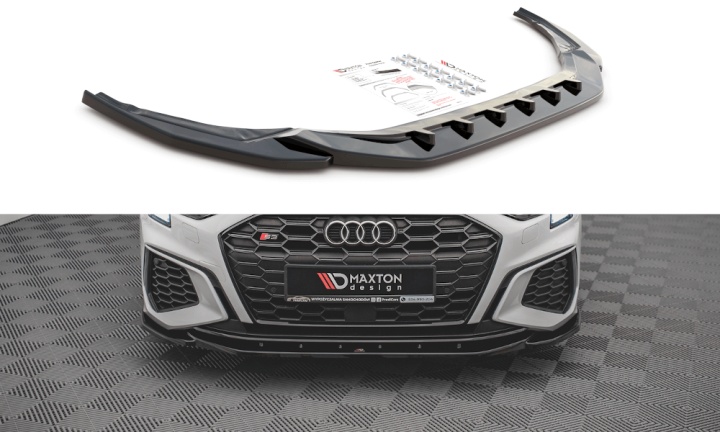 var-AU-A3-8Y-SLINE-FD4T Audi S3 / A3 S-Line 2020+ Frontsplitter V.4 Maxton Design 