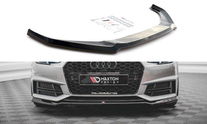 var-AU-A4-B9-SLINE-FD4T Audi S4 / A4 B9 S-Line 2015-2019 Frontsplitter V.4 Maxton Design 