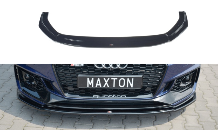 var-AU-RS4-B9-FD2T Audi RS4 B9 2017+ Frontsplitter V.2 Maxton Design 