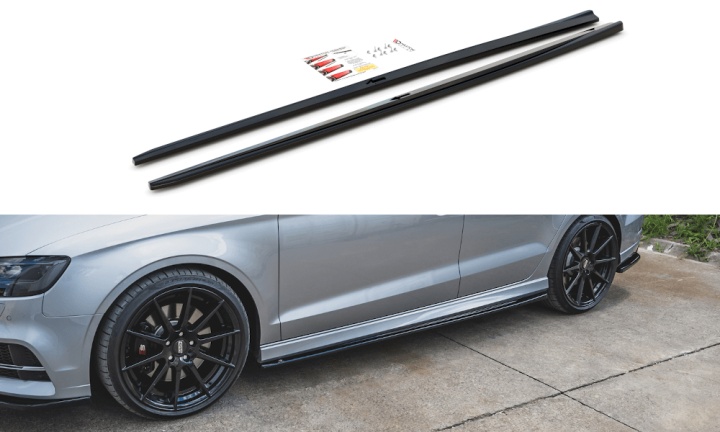 var-AU-S3-3F-S-SD2T Audi A3 S-Line / S3 8V 2016-2020 Sidoextensions V.2 Maxton Design 