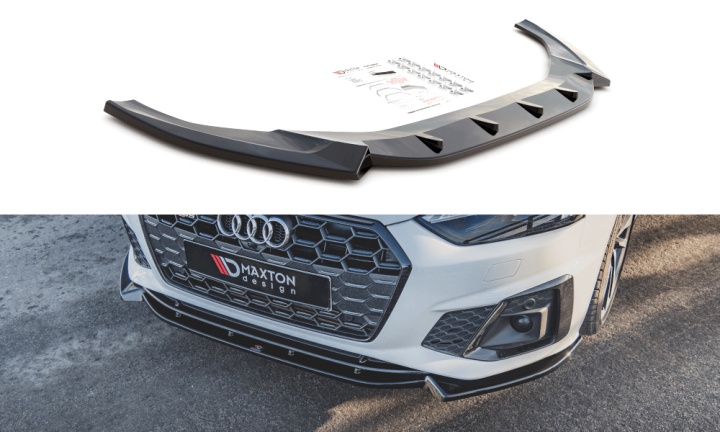 var-AU-S5-2F-FD2T Audi S5 / A5 S-Line F5 Facelift 2019+ Frontsplitter V.2 Maxton Design 