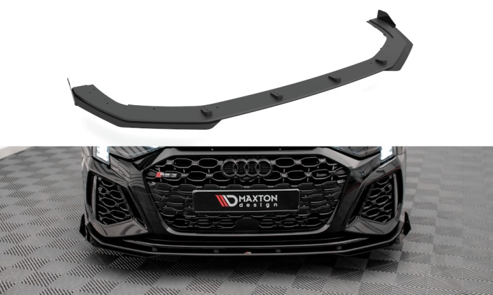 var-AURS38YCNC-FD1B-FSF1G Audi RS3 / Sportback 8Y 2020+ Street Pro Front Splitter + Splitters V.1 Maxton Design 