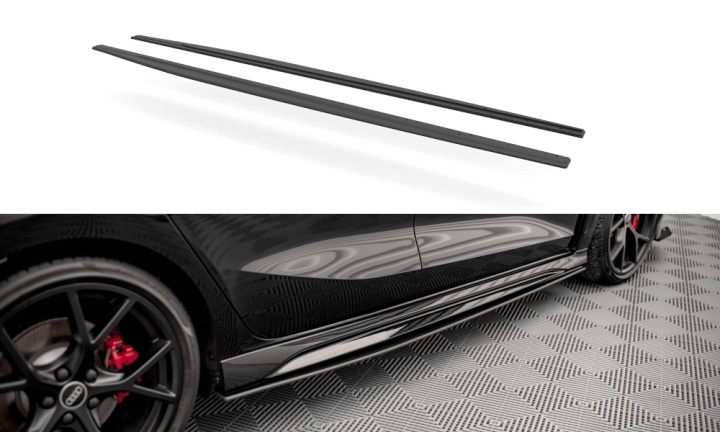 var-AURS38YCNC-SD1B Audi RS3 Sportback 8Y 2020+ Street Pro Sidoextensions V.1 Maxton Design 