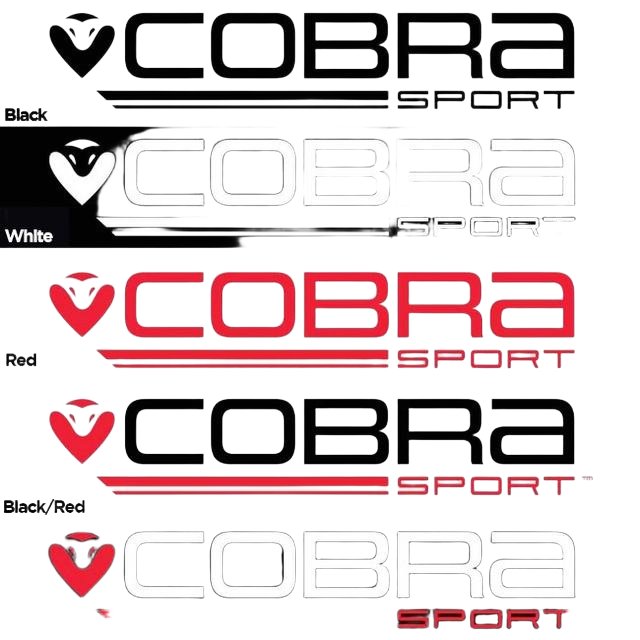 Logga Vinyl Klistermärke Cobra Sport (Large (500mm bred x 100mm hög), Svart/Röd) i gruppen  hos DDESIGN Scandinavia AB (CSLRB1)