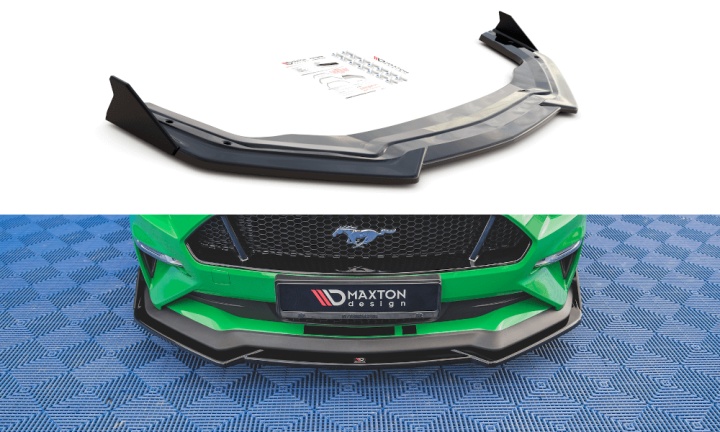 var-FO-MU-6F-GT-FD1T-FSF Ford Mustang GT 2017-2023 Frontsplitter + Splitters V.1 Maxton Design 