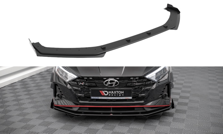 var-HYI203NCNC-FD1B-FSF1G Hyundai I20 N MK3 2020+ Street Pro Frontsplitter + Splitters V.1 Maxton Design 