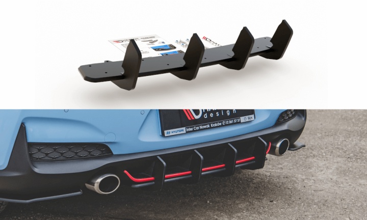 var-HYI303NCNC-RS3B Hyundai I30 N Hatchback 2017+ Racing Durability Diffuser V.2 Maxton Design 