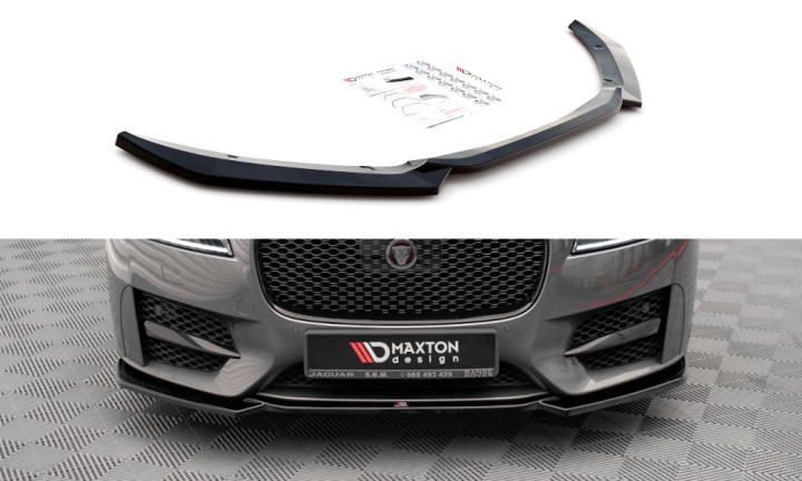 var-JA-XF-2-RSPORT-FD1T Jaguar XF R-Sport Mk2 2015-2020 Frontsplitter V.1 Maxton Design 