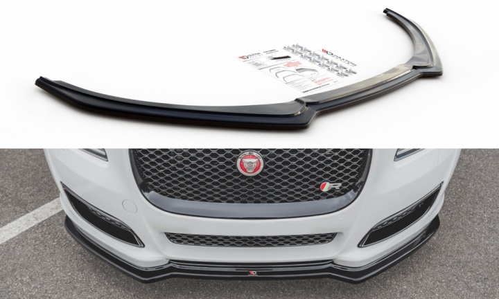 var-JA-XJ-4F2-FD1T Jaguar XJ X351 2015-2019 Frontsplitter V.1 Maxton Design 