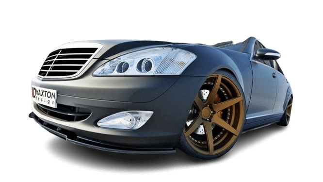 var-ME-S-W221-FD1T Mercedes S-Klass W221 2005-2009 Frontsplitter V.1 Maxton Design 