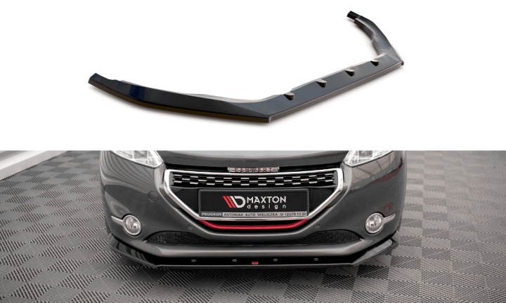 var-PE-208-1-GTI-FD1T Peugeot 208 GTi Mk1 2013-2015 Frontsplitter V.1 Maxton Design 